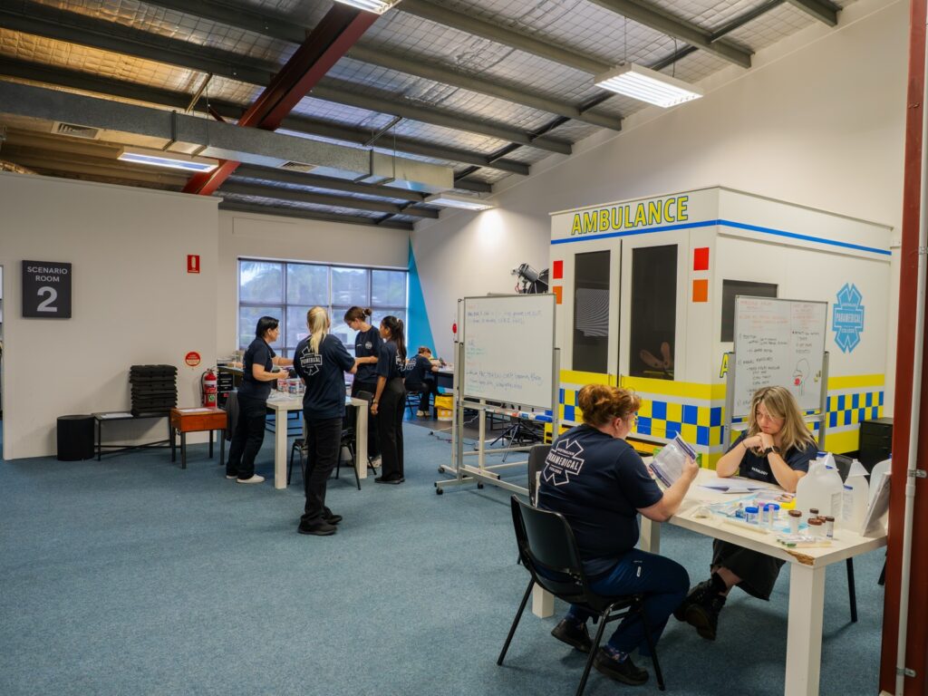 Students training in a PathLab simulation facility